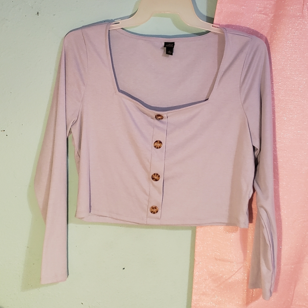 Wild Fable baby blue square neck crop top
